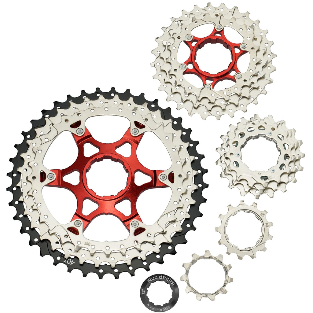  [AUSTRALIA] - Nuo desire 11 Speed Cassette,11-40T,11-42T,11-46T,11-50T,Cassettes 11 Speed,Compatible Shimano and Sram Standard HG Hub for Mountain Bike Road Bicycle 11 Speed-11-40T-Silver