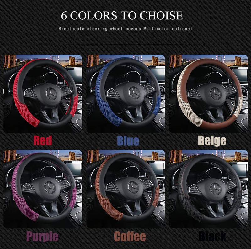  [AUSTRALIA] - Cxtiy Universal Car Steering Wheel Cover Cool for Summer Warm for Winter Steering Wheel Cover Fit Most of Cars SUV Auto Vehicle (C-Black) C-black