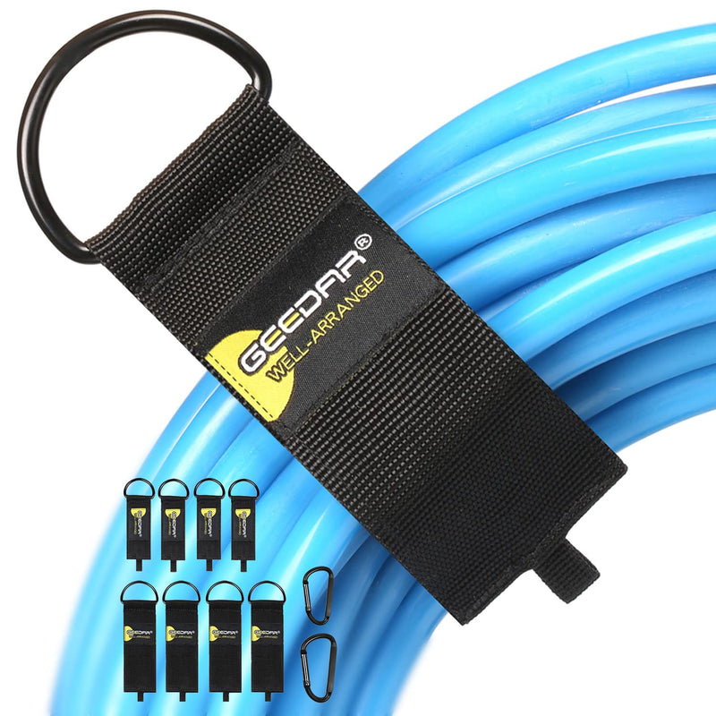  [AUSTRALIA] - Extension Cord Holder Organizer (60 LB Capacity) Garage Organization and Storage (2 Size) Heavy Duty Cord Storage Straps for Hoses, Hopes Tool Organizer 8 pack and 2 carabiners