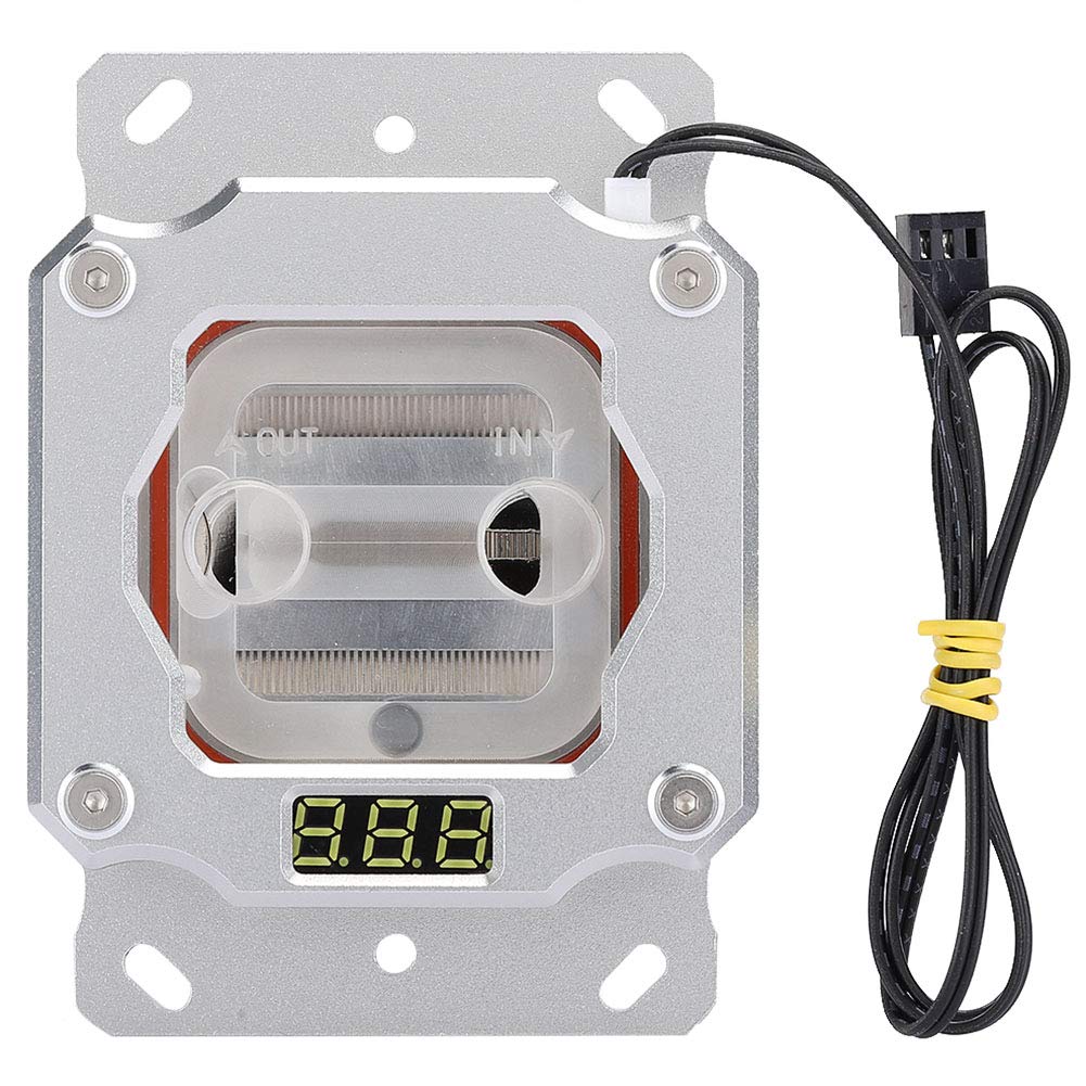  [AUSTRALIA] - CPU Water Block Waterblock with Temperature Display, PC Water Cooling Waterblock (Copper + PMMA + Anode Aluminum), CPU Cooler for AMD AM2, AM2 +, AM3, AM3 +, AM4 Systems