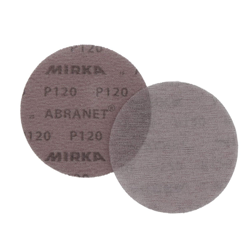  [AUSTRALIA] - Mirka Abranet mesh sanding discs Ø 150mm Velcro / grain P120 / 10 pieces / AE241F1012 / suitable for all 150mm eccentric sanders and sanders / for dust-free sanding of wood, filler, paint