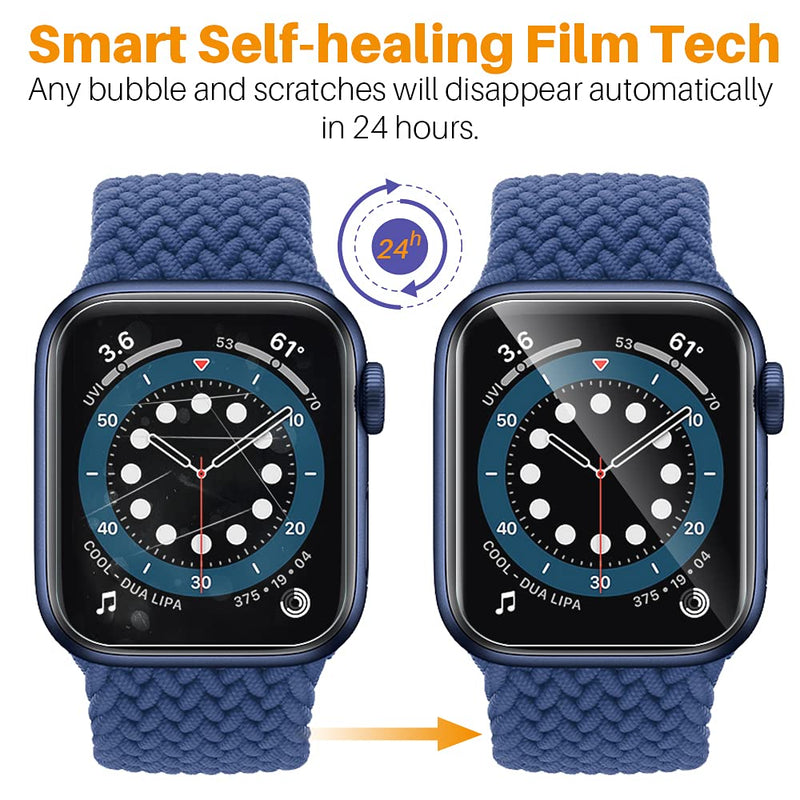  [AUSTRALIA] - LK 8 Pack Screen Protector Compatible with Apple Watch Series 7 45MM and Apple Watch Series 6 SE Series 5 44MM, Max Coverage, Self-Healing, Bubble Free, HD Transparent Flexible TPU Film