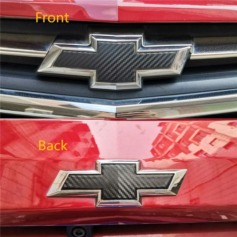  [AUSTRALIA] - LANZMYAN Bowtie Logo Wrap Sticker for Chevy Carbon Fiber Cut-Your-Own Emblem Overlay DIY Decal 3PCS