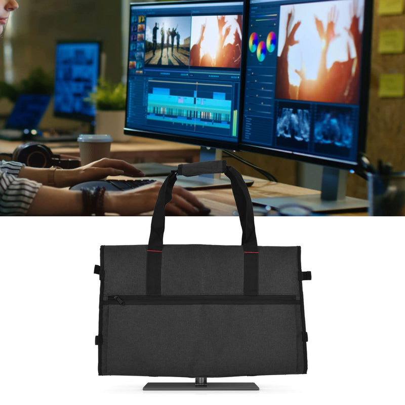  [AUSTRALIA] - Qiilu 24 Inch Computer Monitor Carrying Bag Black Home Computer Monitor Carrying Bag Portable Protective Carrying Case for 24In LCD Screens and