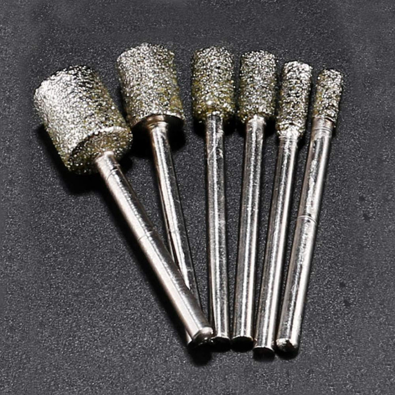 60 Grit Grinding Bit Sets, 1/8" Shank Diamond Coated Cylinder Head Rotary Grinding Burrs 3mm 4mm 5mm 6mm 8mm 10pcs cylinder-shaped - LeoForward Australia