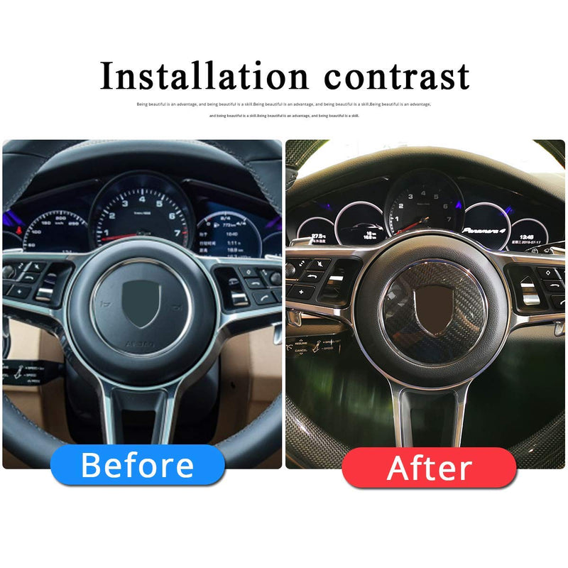  [AUSTRALIA] - YIWANG Real Carbon Fiber Material For Porsche 911 718 Cayenne Macan Panamera 2018-2019 Car Accessories Steering Wheel Decoration Panel Cover Trim 1pc