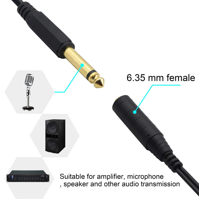  [AUSTRALIA] - 1/4"to 1/8" TRS/TRRS Adapter 6.35mm Male to 3.5mm Female Stereo Audio Cable Y-Splitter Adapter for Amplifiers, Guitars, Pianos, Home Theater Equipment Etc.