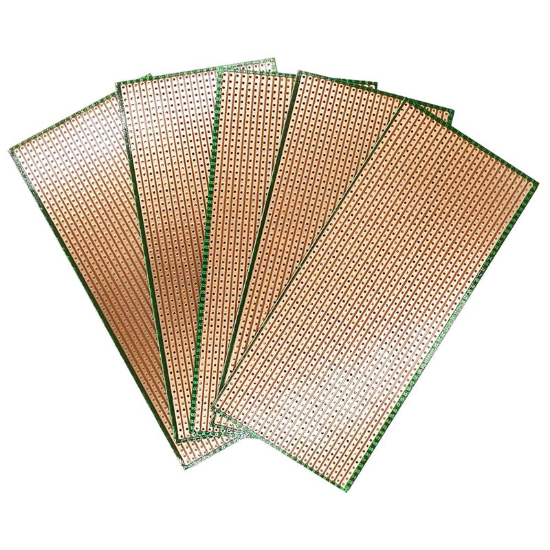 YUNGUI 6.5 X 14.5cm Veroboard Stripboard,5 Pieces DIY Weld Prototype Copper Strip Board Circuit Board for Soldering and Electronic Project Compatible with Arduino Kits - LeoForward Australia
