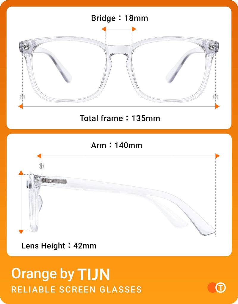  [AUSTRALIA] - TIJN Blue Light Blocking Glasses for Women Men Clear Frame Square Nerd Eyeglasses Anti Blue Ray Computer Screen Glasses Transparent+black(2 Pack)