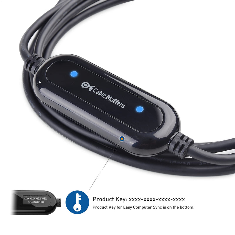  [AUSTRALIA] - Cable Matters USB-C to USB-A and USB-C to USB-C Data Transfer Cable PC to PC for Windows and Mac in 6.6 Feet, Compatible with USB4, Thunderbolt 3, Thunderbolt 4 - Computer Sync Software Included