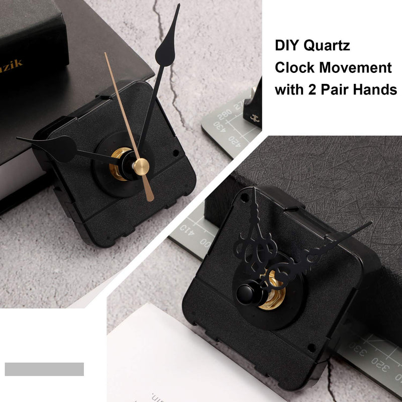  [AUSTRALIA] - Clock Movement Mechanism Battery Operated DIY Repair Parts Replacement with 2 Pairs of Short Hands Shaft Length 3/5 Inch/ 15 mm