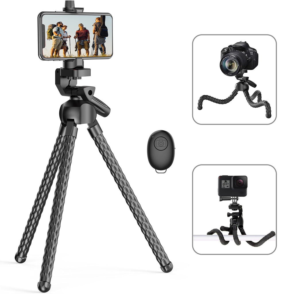  [AUSTRALIA] - Phone Tripod, Portable Cell Phone Camera Tripod Stand with Remote, Flexible Tripod Stand for Selfies/Vlogging/Streaming/Photography Compatible with All Cell Phone, Sports Camera GoPro(Upgraded) phone tripod