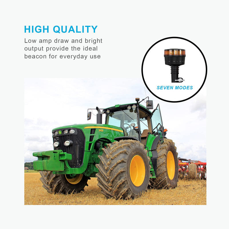  [AUSTRALIA] - Agrieyes Amber Beacon Light 3.6Inch, Flashing Safety Warning Lights Pole Mount, LED Emergency Strobe Lights for Vehicles, Construction Caution Hazard Lights for Truck Tractor Golf Carts Snow Plow