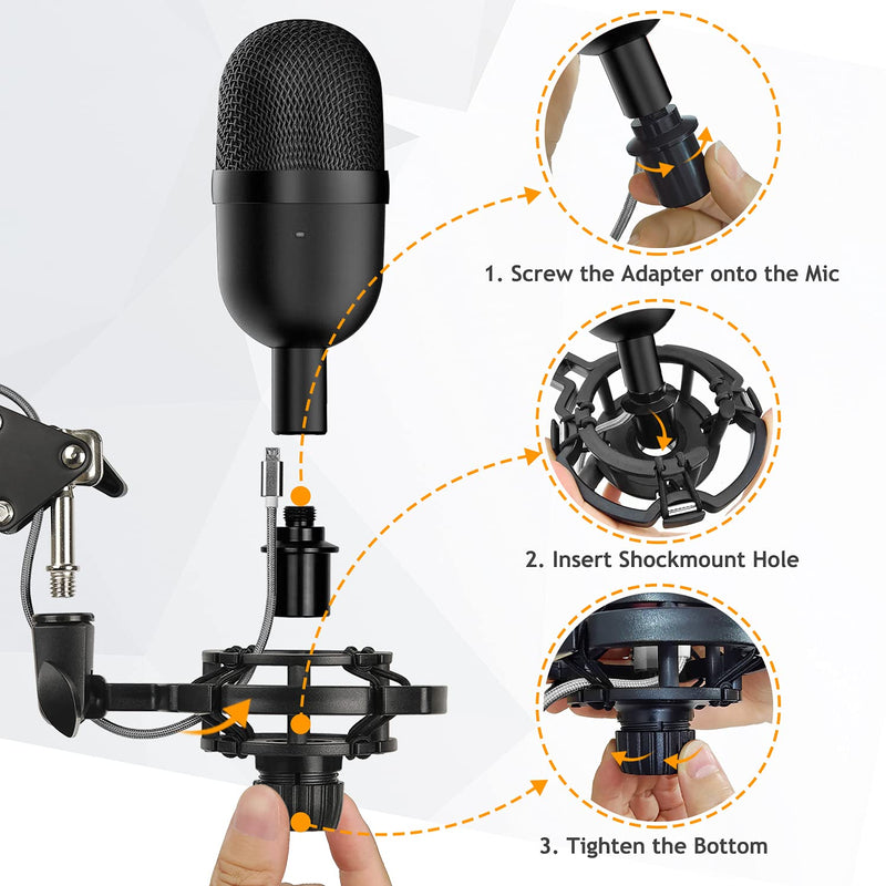  [AUSTRALIA] - Silence Razer Mini Shock Mount with Foam Windscreen Cover, Anti-Vibration Suspension Shockmount Mic Holder Clip Pop Filter to Blocks Out Plosives for Seiren USB Streaming Microphone AVATAR