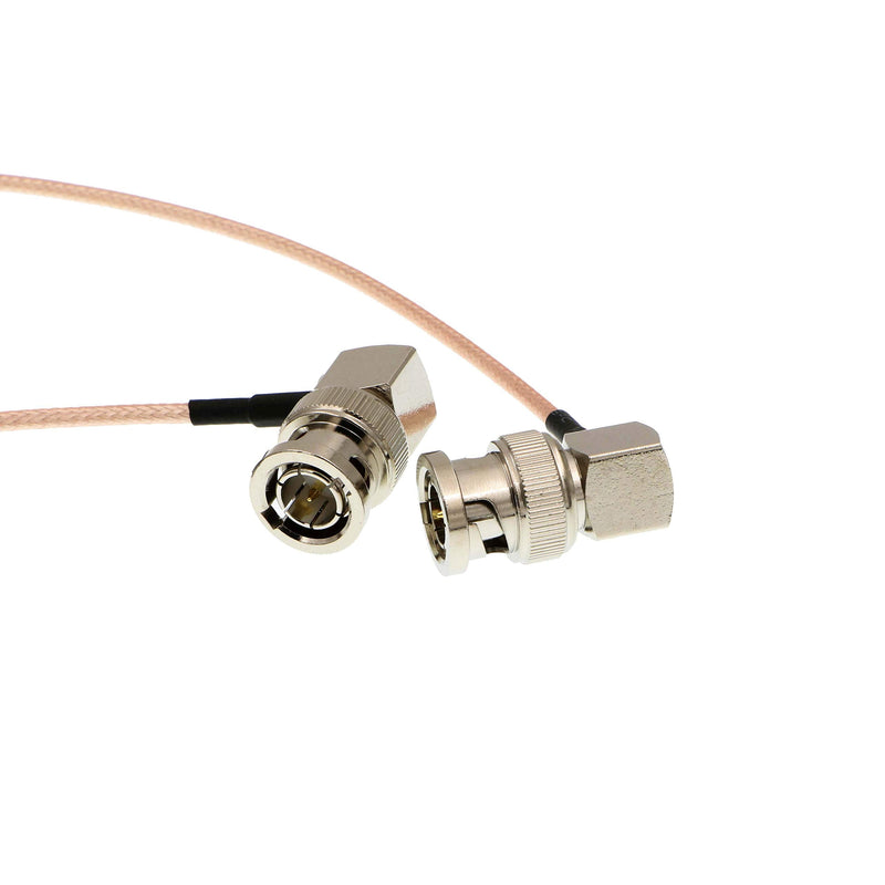  [AUSTRALIA] - Uonecn RG179 HD-SDI Cable Right Angle BNC Male to Male 75ohm MegaFlex for Blackmagic HyperDeck Shuttle and BMCC BMPC Hyperdeck Cameras 24'' 60cm Double right angle BNC Pink