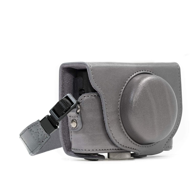  [AUSTRALIA] - MegaGear Ever Ready Leather Camera Case Compatible with Sony Cyber-Shot DSC-RX100 VI, DSC-RX100 V, DSC-RX100 IV, DSC-RX100 III Grey