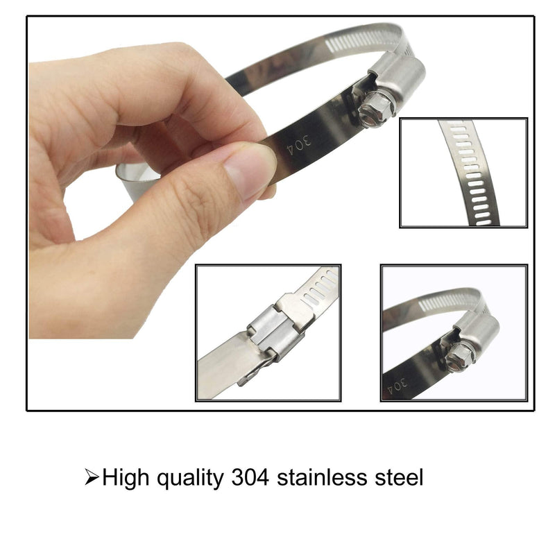  [AUSTRALIA] - EesTeck 4" (Diameter) Adjustable 304 Stainless Steel Duct Clamps Hose Clamp Pipe Clamp Air Ducting Clamp Worm Drive Hose Clamps (4Pcs)