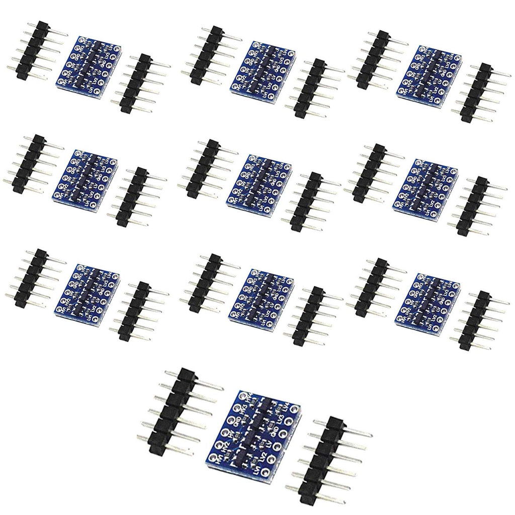  [AUSTRALIA] - Luckkyme 10PCS 4 Channels IIC I2C Logic Level Converter Bi-Directional Shifter Module 3.3V to 5V for Arduino