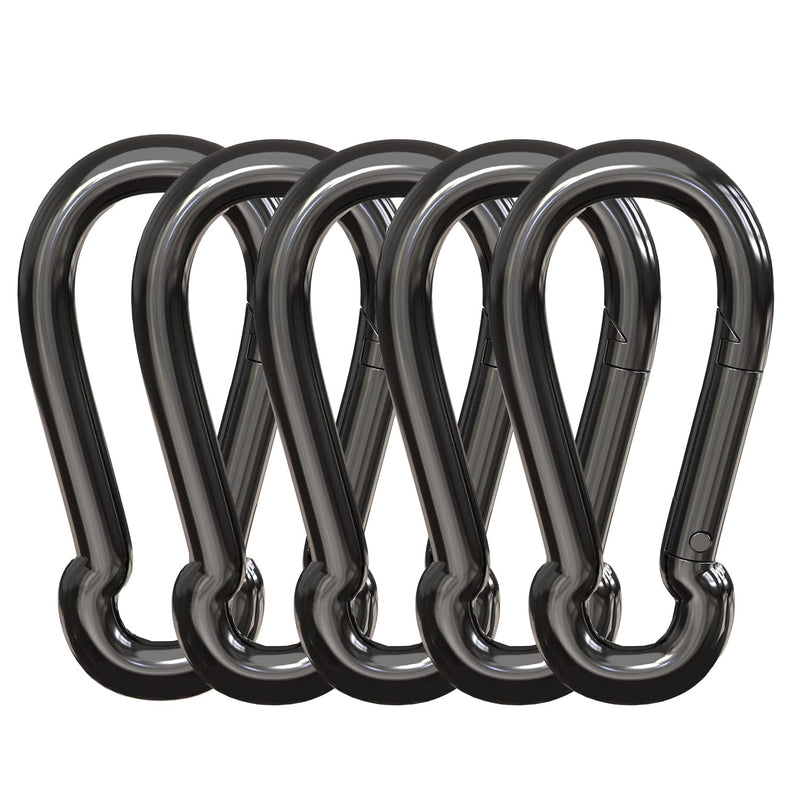  [AUSTRALIA] - 3.15 inch Carabiner Clip Spring Snap Hook, Quick Link Buckle Clip, for Outdoor Camping Hiking Hammock Swing 5 Pcs.