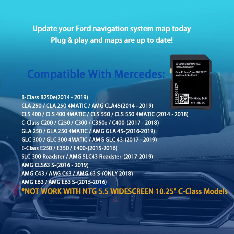  [AUSTRALIA] - TICANEE A2189068403 Navigation SD Card Compatible with MERCEDES Garmin GPS Map Pilot GLC 300 CLA 250 GLA 250 C300