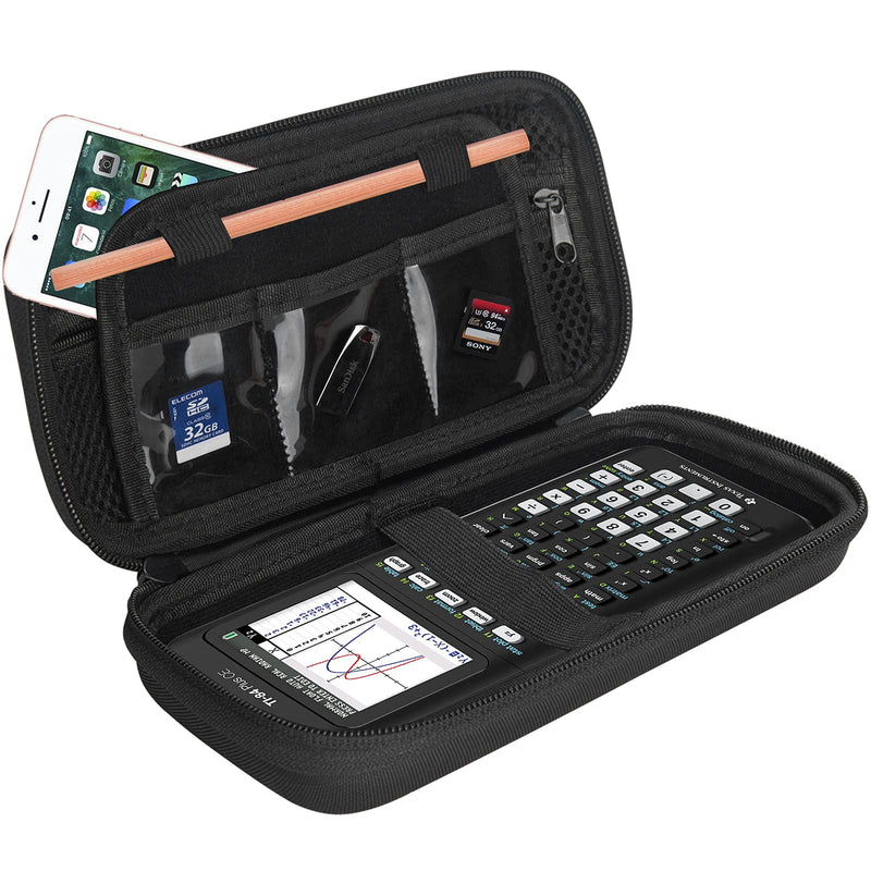  [AUSTRALIA] - ProCase Hard EVA Case for Texas Instruments Ti-84 Plus CE, Durable Travel Storage Carrying Box Protective Bag for Ti-84 Ti-83 Ti-85 Ti-89 Ti-82 Plus/C CE Graphing Calculator and More -Black Black