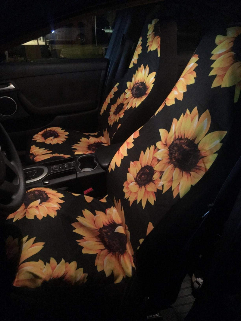  [AUSTRALIA] - Upetstory Car Seat Cover Sunflower Design Front Seats Only Full Set of 2 Vehicle Seat Protector for Women Washable sunflower 2