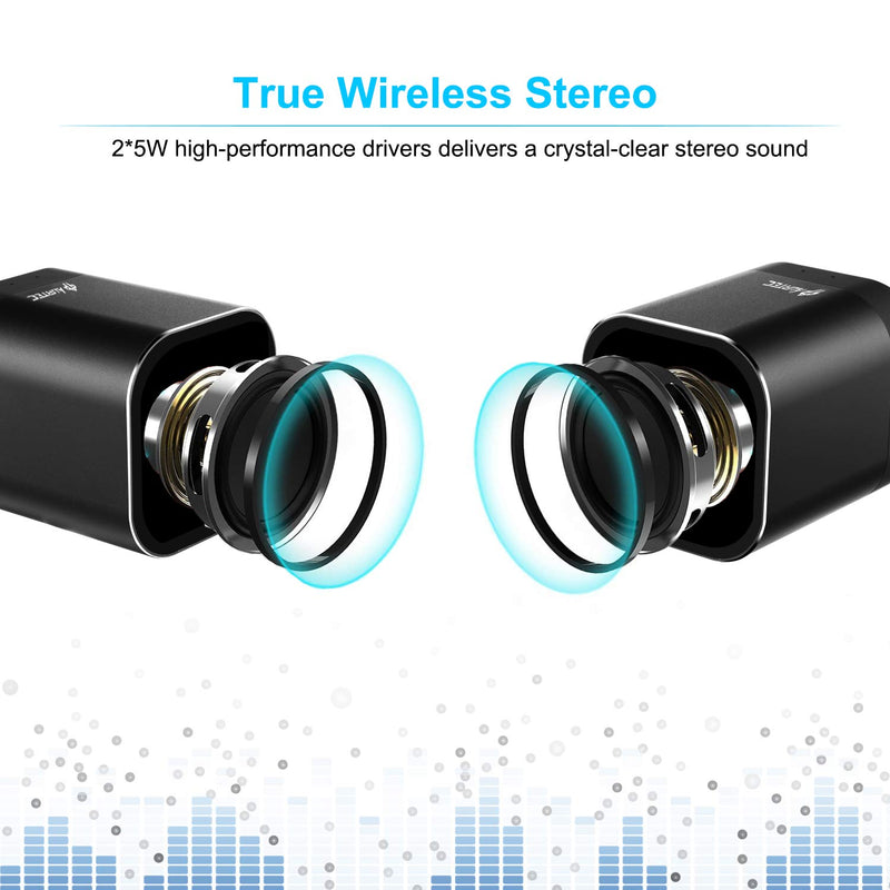 Portable Bluetooth Speaker 2020 Upgraded, AURTEC Dual Wireless Speakers with True Wireless Stereo Technology (TWS), Strong Bass and Powerful Volume, Bluetooth 4.2 for iPhone, Echo, Android and More - LeoForward Australia