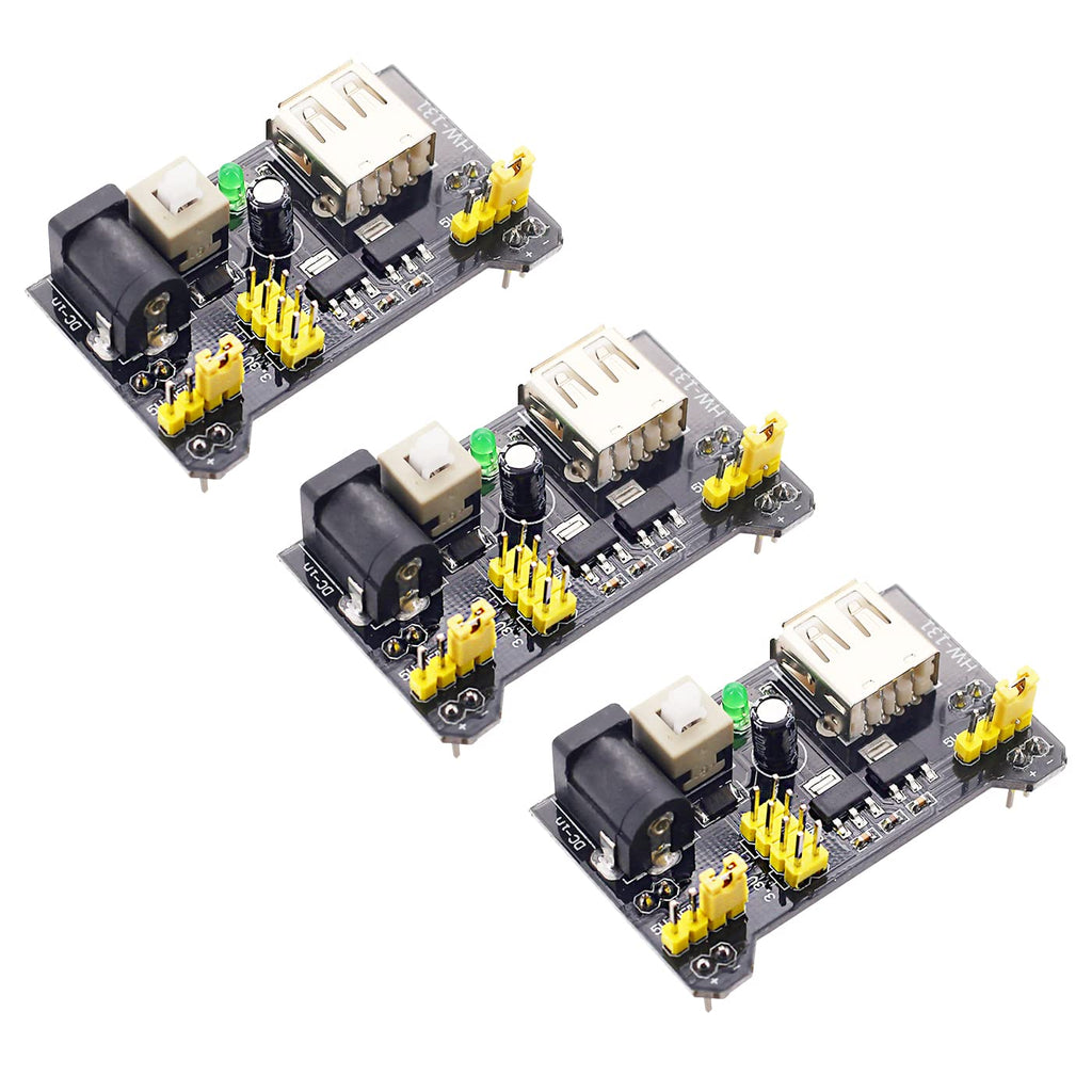  [AUSTRALIA] - 3PCS 3X MB102 Breadboard Power Supply Module Prototype DC 6.5-12V to 3.3V 5V USB Compatible with Bread Board