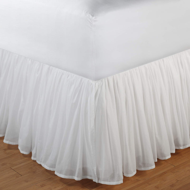  [AUSTRALIA] - Greenland Home Cotton Voile Dust Ruffle, 18-inch L, White Full