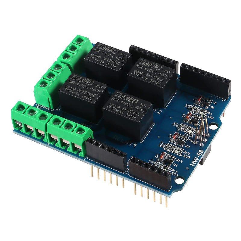  [AUSTRALIA] - AITIAO 3Pcs 4 Channel 5V Relay Shield Module for UNO R3 Relay Shield,Four Channel Relay Control Board Relay Expansion Board for Arduino PIC AVR DSP ARM MCU UNO R3 Mega 2560