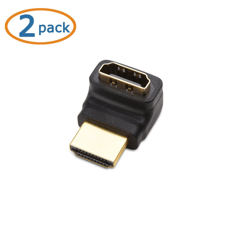  [AUSTRALIA] - Cable Matters 2-Pack Right Angle HDMI Adapter (270 Degree HDMI Right Angle) with 4K and HDR Support