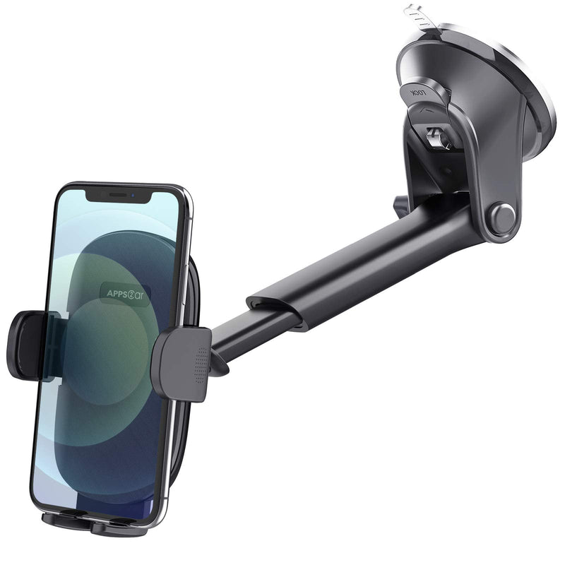  [AUSTRALIA] - APPS2Car Suction Cup Car Phone Holder Mount, Dashboard/Windshield/Window Phone Holder for Car with Ultra Sticky Gel Pad, Compatible with iPhone, Samsung, All Cellphone, Thick Case & Big Phone Friendly