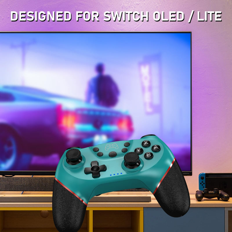  [AUSTRALIA] - Diswoe Controller for Switch, Wireless Pro Controller for Switch/Switch Lite/Switch OLED, Remote Gamepad with Joystick, Adjustable Turbo Vibration with Programmable Function - Blue Blue PF