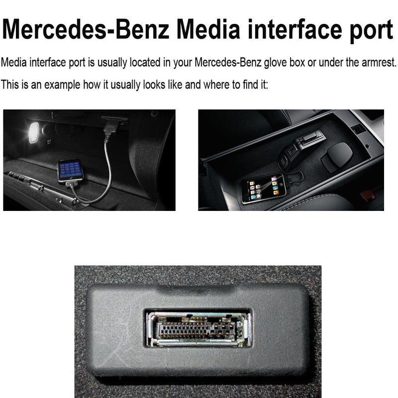 [AUSTRALIA] - Bluetooth Car kit for Mercedes-Benz,Media Interface AUX Wireless Adator,Compatible with iPhone Android Smartphones,Works with Mercedes Equipped with MMI Rectangular Socket ONLY