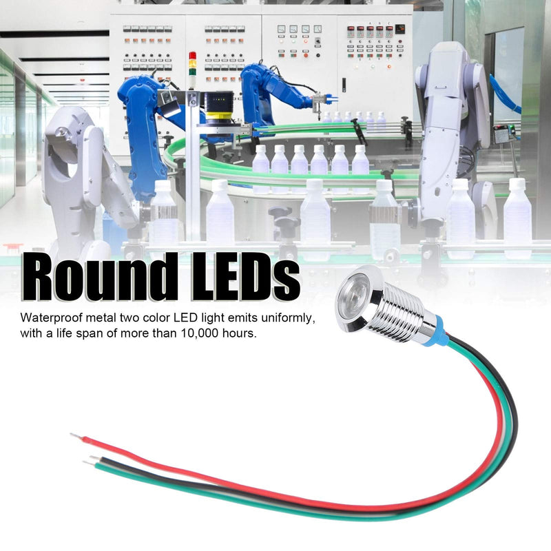  [AUSTRALIA] - 4 Sets Pre-Wired Round LEDs, Pre-Wired LED Diode Lights, Waterproof 2 Color Indicator Common Cathod 10mm 3-6V Pre-Wired Round LEDs(Red and Green) Buttons and Indicators Red and Green