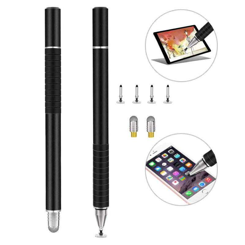EZTecho Stylus Pens for Touch Screens-Fine Point-Universal-High Precision, 2 Pieces with 6 Replacement Tips, Compatible for All Capacitive Touch Screens Cell Phones, Tablets, Laptops, - LeoForward Australia