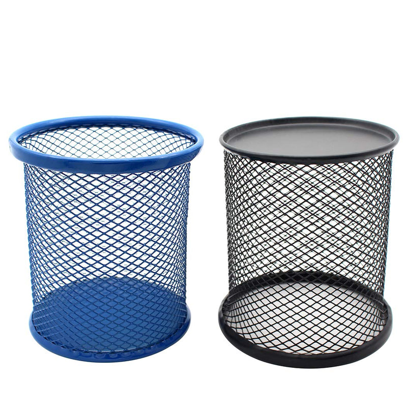  [AUSTRALIA] - Gullor Desktop Pencil Holder, Office Supplies Desk Organizer Makeup Brush Holder, Set of 2, Black and Blue