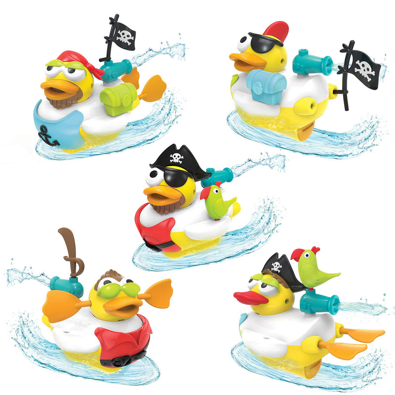  [AUSTRALIA] - Yookidoo Jet Duck Pirate Bath Toy with Powered Water Cannon Shooter - Sensory Development & Bath Time Fun for Kids - Ages 2+