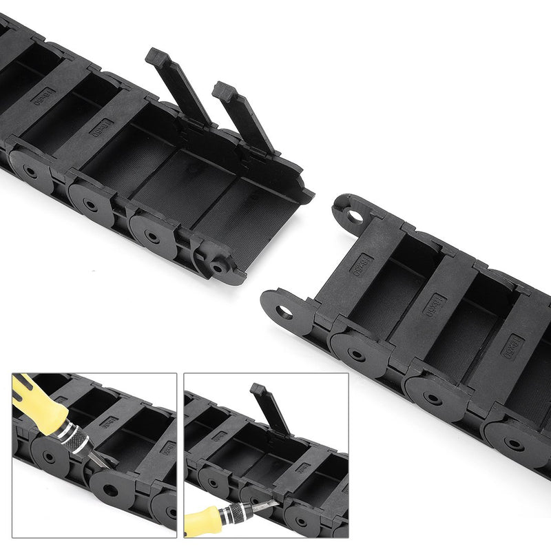  [AUSTRALIA] - uxcell R38 18mm x 50mm Black Plastic Semi Closed Cable Wire Carrier Drag Chain 1M Length