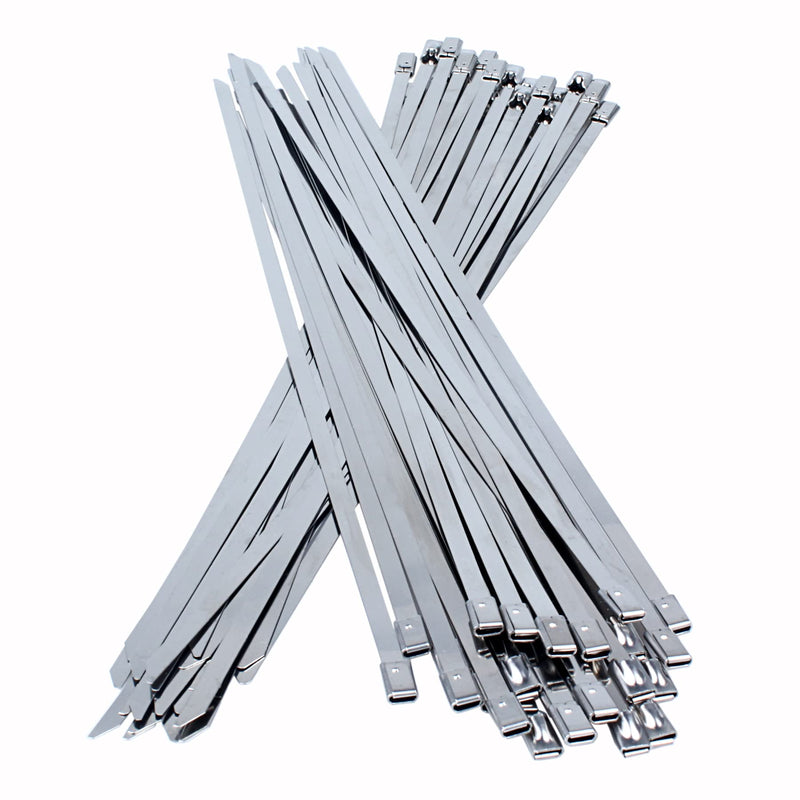  [AUSTRALIA] - Metal zip ties 12 inch, heavy duty 304 stainless steel zip cable ties with 200 lbs Tensile Strength, self-locking strap Ties (50 Pcs) 50 4.6 mm*300mm