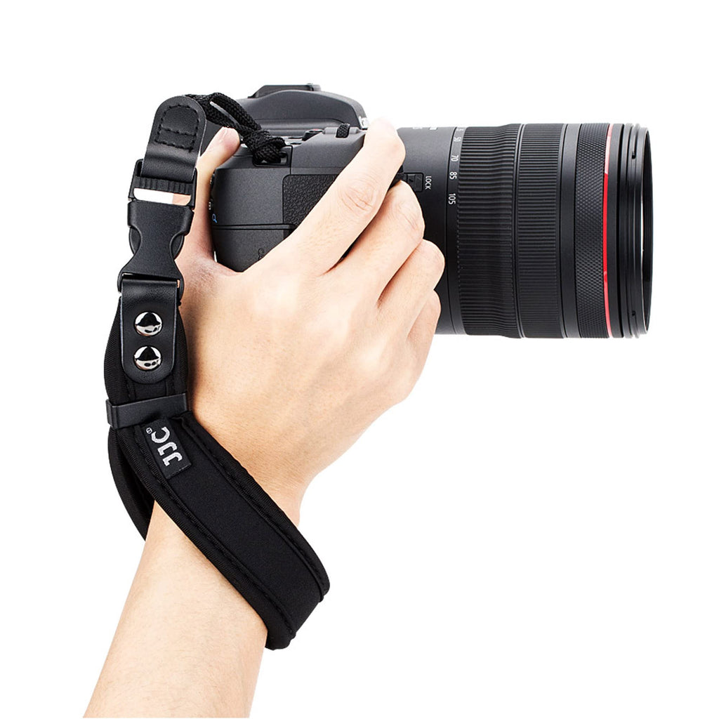  [AUSTRALIA] - JJC Soft Camera Hand Strap Wrist Strap for Canon Rebel T7 T6 T8i SL3 90D 80D EOS R RP M50 M6 Nikon D3500 D5600 D7500 D750 Z5 Z6 Z7 Z50 Sony A6000 A6100 A6400 A7 A7S A7R A7C Fuji X-T4 X-T30 X-E4 & More Black