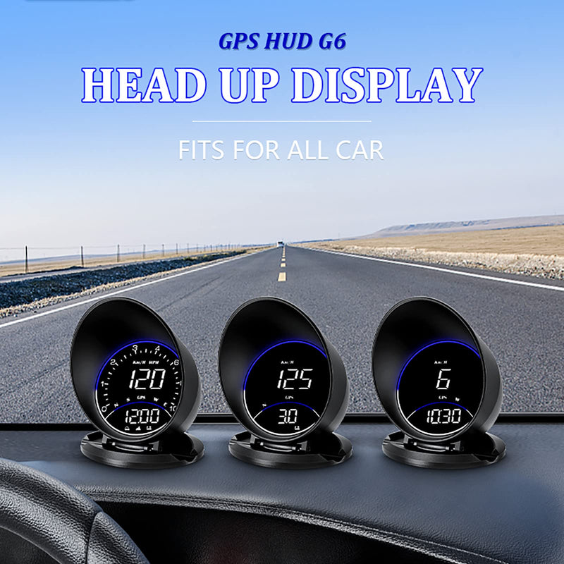  [AUSTRALIA] - wiiyii Auto GPS Speedometer G6, Car HUD Head Up Display HD Display, Overspeed Alarm for All Vehicle