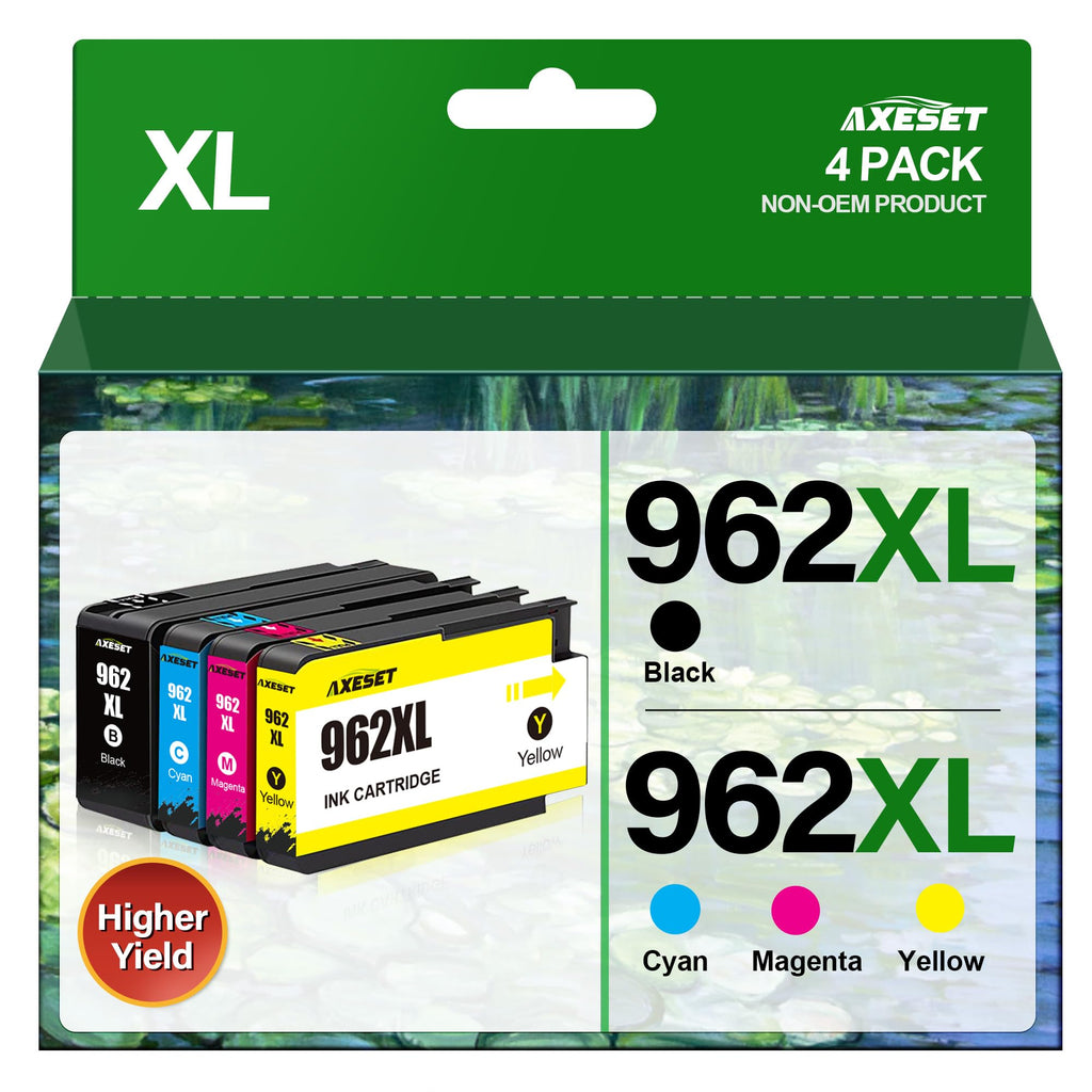  [AUSTRALIA] - 962XL Ink Cartridges Combo Pack for HP 962 XL 962XL HP962XL Ink 962XL Black and Color Combo Pack Replacement for HP Officejet Pro 9020 Ink Cartridges Work for Pro 9010 9020 9018 9025 Printers (4 Pack) 962XL-4P（BK/C/M/Y)