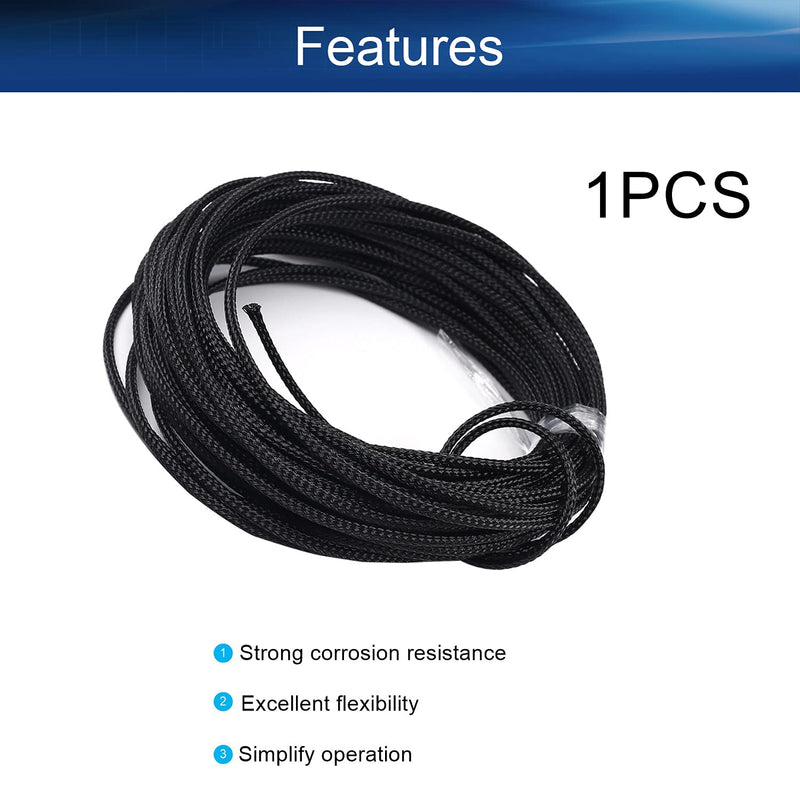  [AUSTRALIA] - Bettomshin 1Pcs 32.8Ft Expandable Braid Cable Sleeve, Width 2mm Wire Protector for Sleeving Protect and Beautify The Industrial, Electric Wire Electric Cable Black