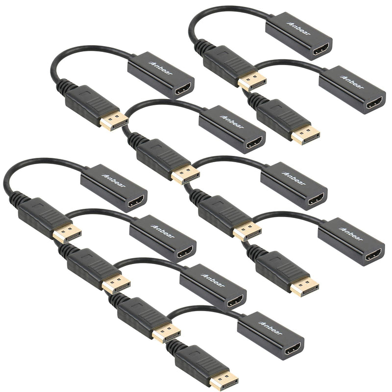  [AUSTRALIA] - Display Port to HDMI Adapter,Anbear Displayport to HDMI Cable(Male to Female) for DisplayPort Enabled Desktops and Laptops Connect to HDMI Displays(10PACK) 10PACK
