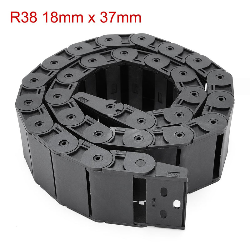  [AUSTRALIA] - uxcell R38 18mm x 50mm Black Plastic Semi Closed Cable Wire Carrier Drag Chain 1M Length