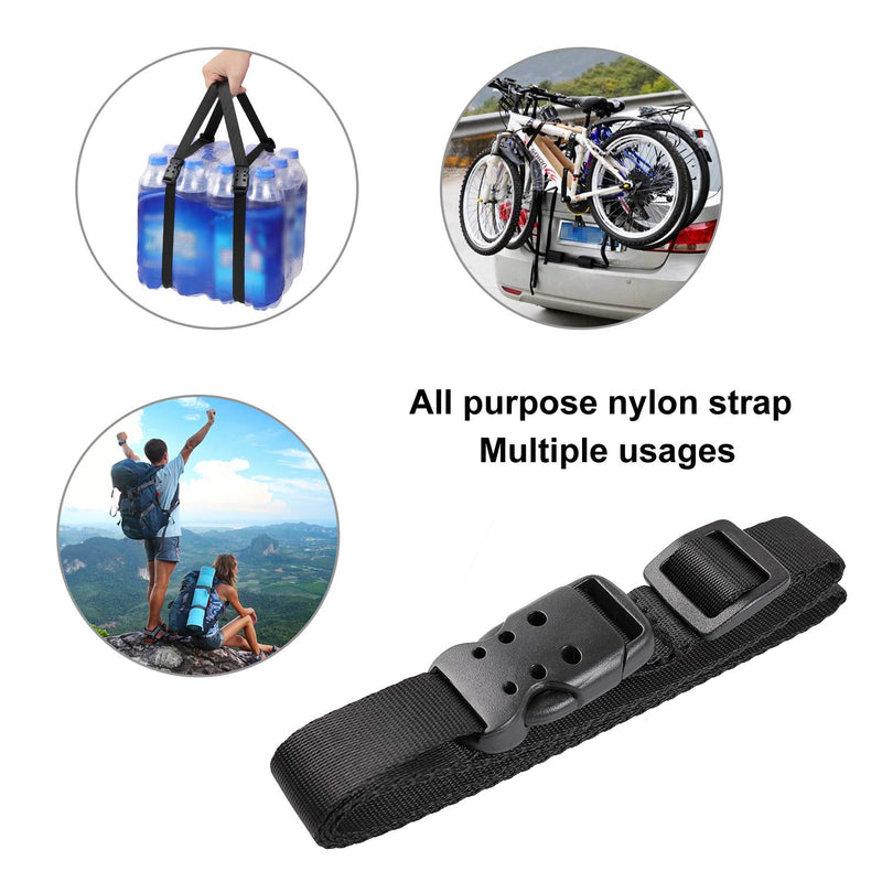 [AUSTRALIA] - Ayaport Utility Straps with Buckle Quick-Release 40" Adjustable Nylon Straps Black 4 Pack