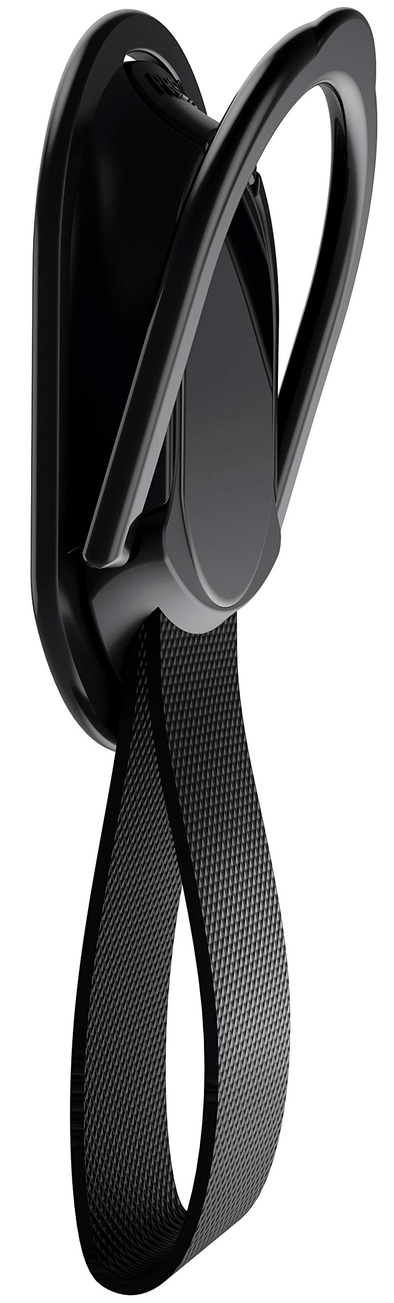  [AUSTRALIA] - Ghostek Loop Phone Holder Strap for Hand Grip with Inbuilt Car Magnet and Ring Stand Magnetic Phone Grips Finger Gripper for Back of iPhone Adjustable Kickstand Wireless Charging Compatible - (Black) Black