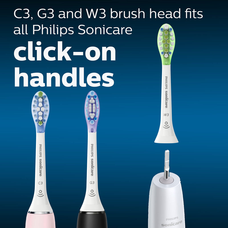 Philips Sonicare HX9073/65 Genuine Replacement Toothbrush Head Variety Pack - Premium Plaque Control, Premium Gum Care & Premium White, Brushsync Technology, White 3- Pack - LeoForward Australia