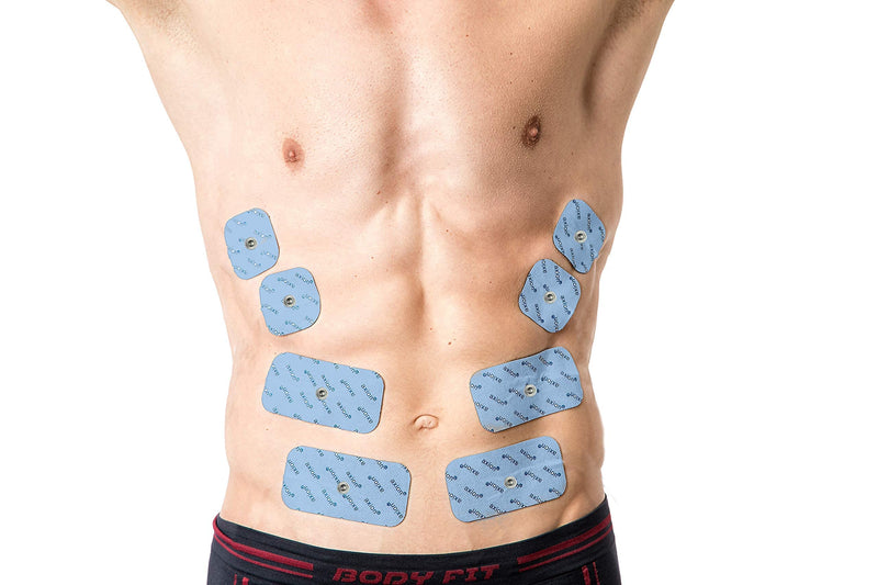  [AUSTRALIA] - Mixed set of 12 TENS EMS electrode pads with push button - compatible with TENS devices & EMS trainers from Sanitas (like SEM 40.41) & Beurer (like EM 40.41) | Reusable | certified Axion medical device